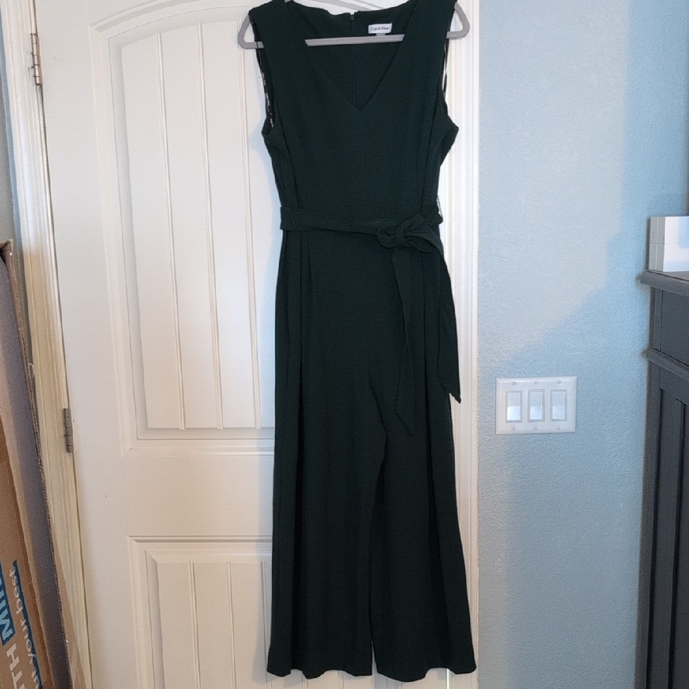 Calvin Klein Dark Green Sleeveless Jumpsuit